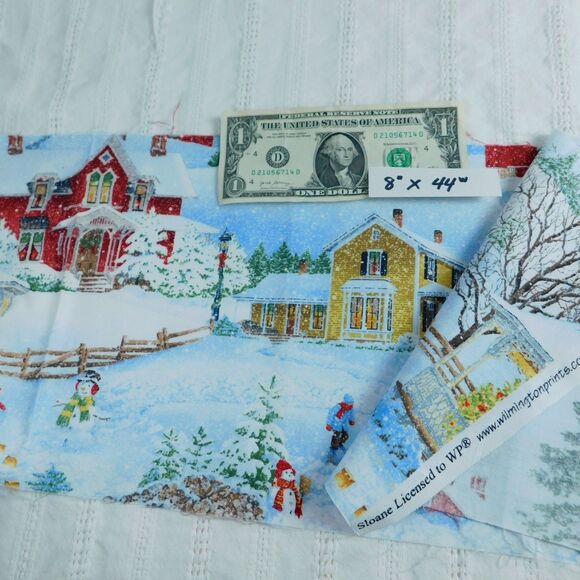 Christmas Holiday Fabric Lot 2.5 pounds Blues 22 pcs, Scraps & Yards Quilting - Picture 6 of 16